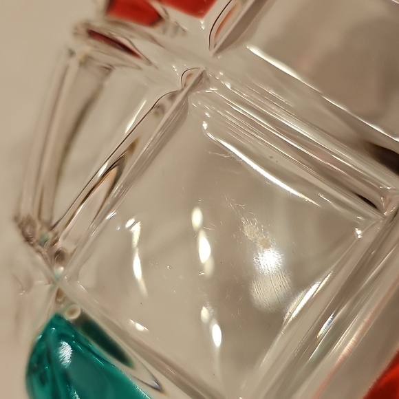 Walther Glas Red + Green Plaid Crystal Plate - Picture 9 of 16